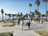 Walking towards the rollerbladers at Venice Beach 