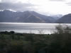 Driving past, and stopping on the side of, Lake Hawea 